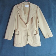 Vintage 50s 60s Weathervane by Handmacher Blazer Size 14 Beige Jacket Secretary