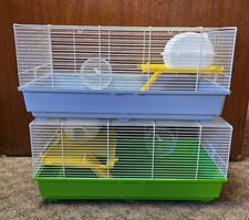  DM351WH HAMSTER CAGE WITH WHEEL, FOOD DISH HOUSE AND 2ND LEVEL