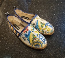 Dolce & Gabbana Maiolica Canvas Espadrilles UK Size 8.5 [RRP £299]