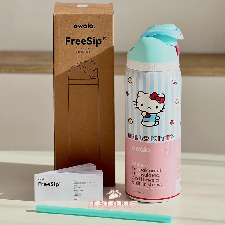 Owala Freesip Water Bottle Stainless Steel 32oz personalized White