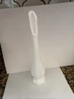Vintage FENTON White Milk Glass Hobnail Swung Bud Vase 11.5” Bottom Mark