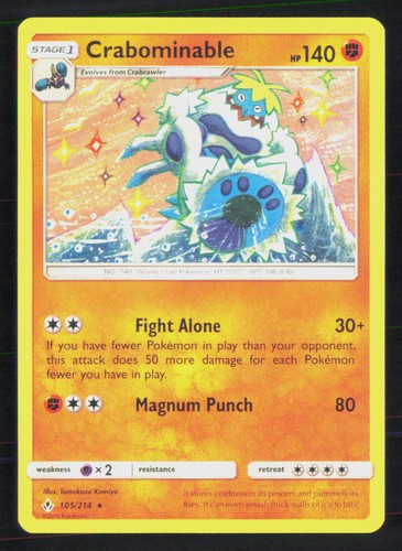 Pokemon Crabominable Unbroken Bonds 105/214 Tomokazu Komiya NM