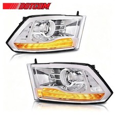 For 2009-2012 Dodge Ram 1500 2500 Chrome Housing Led Drl Projector Headlights