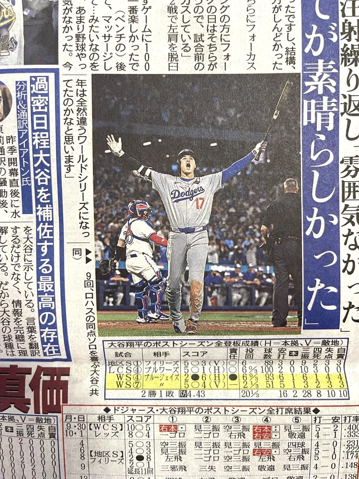 Periódico Japón Dodgers Serie Mundial GANAR 2025 Otani Yamamoto Sasaki Sport Houchi Foto 4 de 4