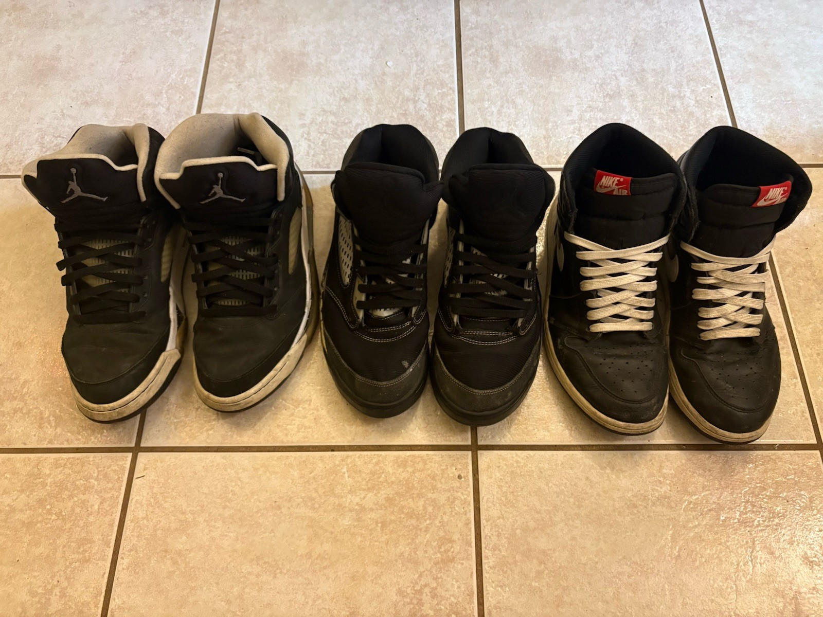 Lot of AIR JORDAN Sneakers - Beater/Restoration Lot, Retro 5, Retro 1