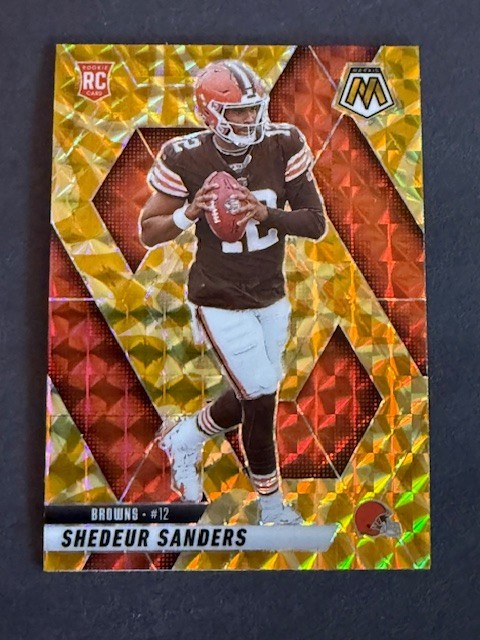 2025 Panini Mosaic Reactive Yellow Prizm Shedeur Sanders RC Cleveland Browns 302