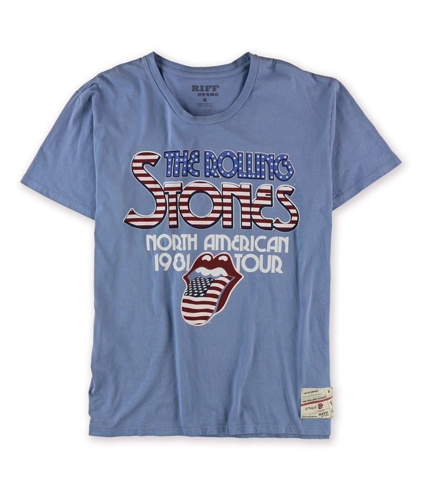 Мужская футболка с изображением американского тура Riff Stars, синяя, маленькая