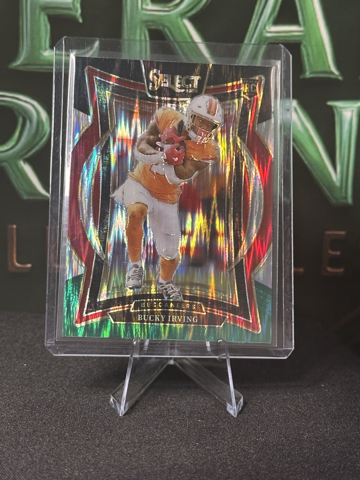 2024 Panini Select - Concourse Bucky Irving #4 Black & Green Shock Prizm (RC)