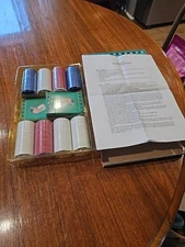 Vintage Kings Bridge Intl. 200 Poker Chip Plastic Chips And 2 Decks Of Cards NIB