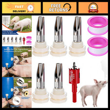 5-Pack Automatic Pig Water Nipples, Nipple Drinkers for Piglets  Hogs, Barrel K