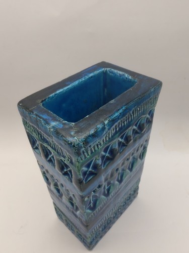 Vintage Bitossi MCM Iconic Rimini Blue 7" Vase Italy Pottery - Picture 3 of 11