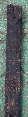 Original antike handgeschnitzte dekorative Eichenplatte