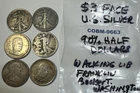 Lot of 6 US Half Dollars 90% SILVER w/ 3 Walking Liberty, 2 BTW COBM-9663