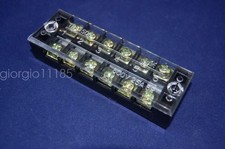 5pcs 6 Position 25A 600V Barrier Dual Row Terminal Block/Strip w/Cover