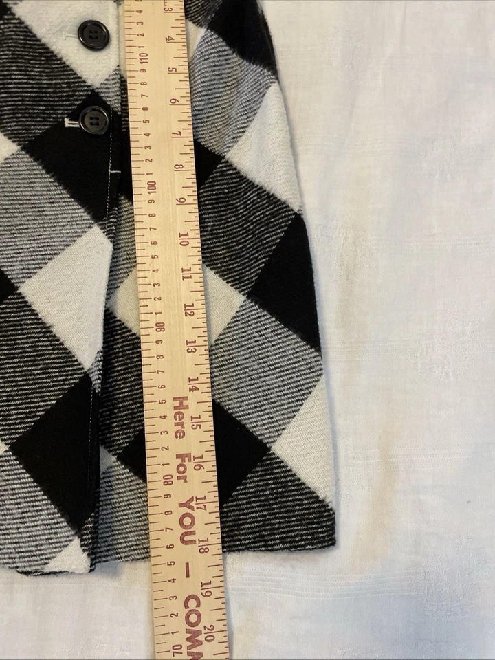 Falda envolvente Ann Taylor LOFT negra blanca búfalo a cuadros talla 8 clásica preppy Foto 2 de 4