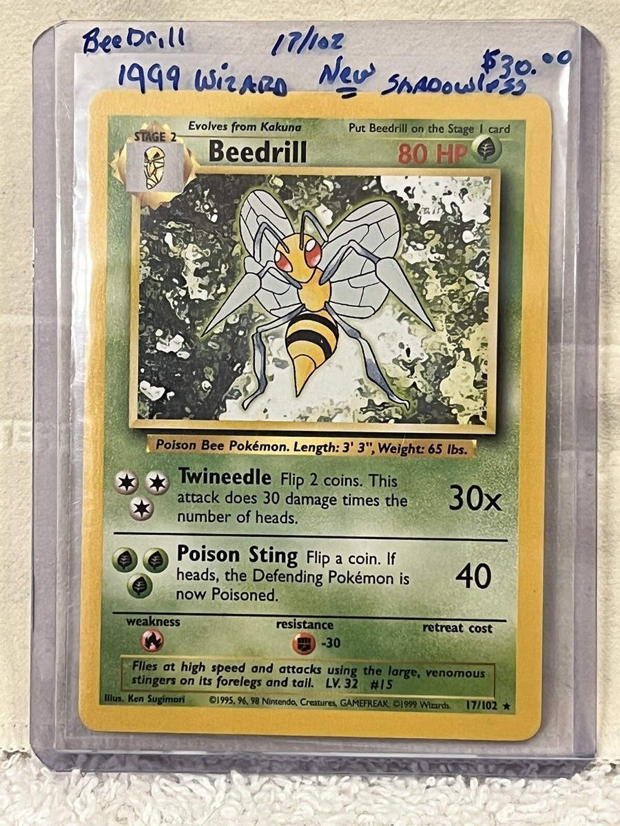 1999 Pokemon Shadowless card #17 BEEDRILL 1999 Pokemon Shadowless card #17 BEEDRILL