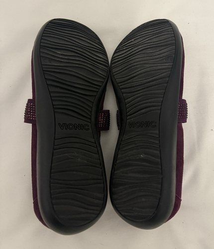 VIONIC Women's Mary Jane Flats Burgundy Suede Leather Size 9 - Picture 11 of 13