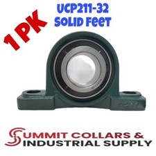  1 UCP211-32 Solid Base Pillow Block Bearing 2" Bore Self Aligning 2 Bolt