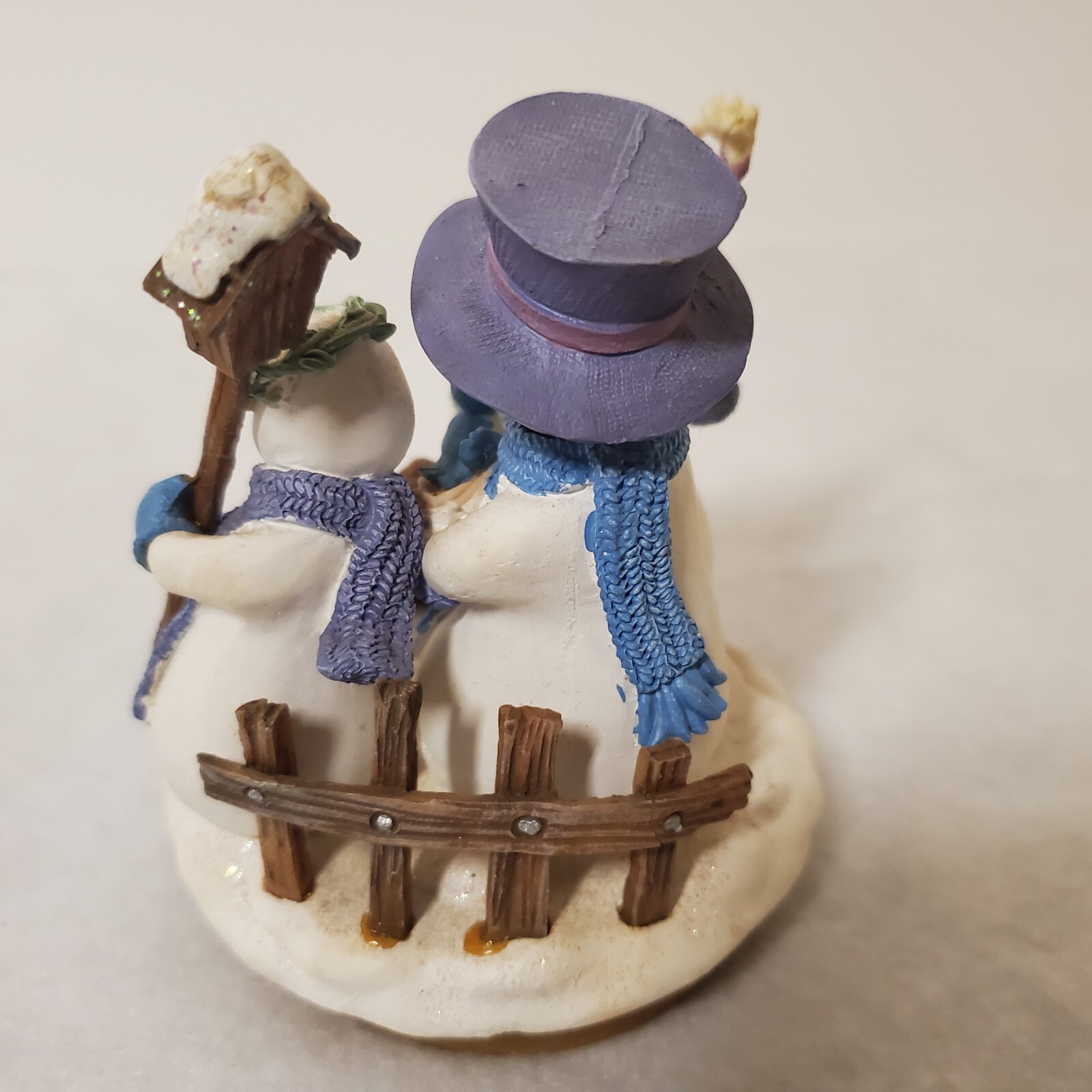 Vintage Home Interiors Snowman Family Jar Candle Topper Bird Squirrel