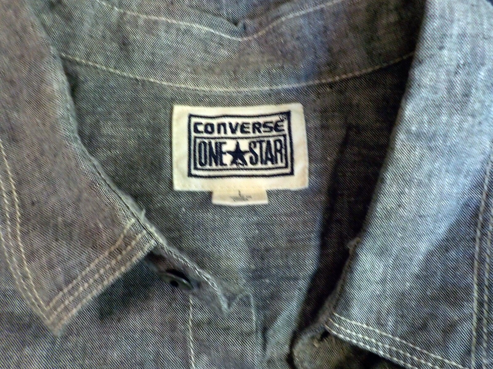CONVERSE One*Star Gray  LS Button Front Shirt SZ … - image 4