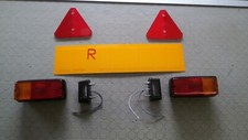 Kit 7 pezzi fanali luci posteriori+Targa ripetitrice carrelli rimorchi agricol  