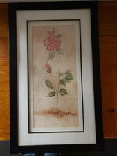 Framed and Matted Roses Flowers Wall Hanging Decor