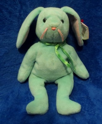 green bunny beanie baby