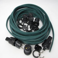 Garten Illu Lichterkette  E 27 5 Meter 5 Fassungen Party Kette dunkelgrün