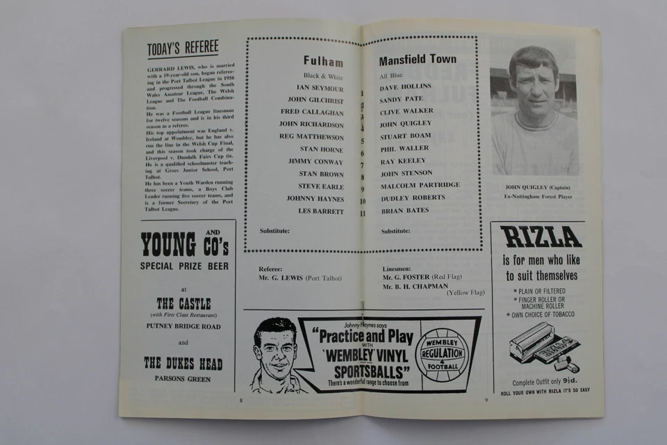 FULHAM v MANSFIELD TOWN DIVISION 3 1969/70 22/11/1969 - Image 3 of 3