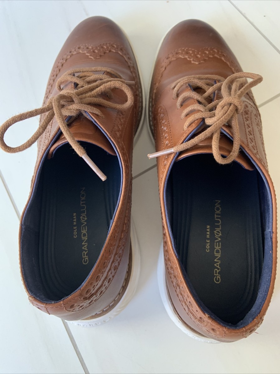 Cole Haan Mens GrandEvolution Wingtip Oxford British Tan Sz  display picture 1
