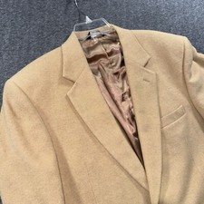 Jos A Bank Tan Mens 43L Long Blazer 100 Camel Hair Suite Jacket Sport Coat