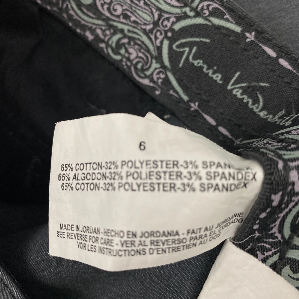 Pantalones chinos grises rectos para mujer Gloria Vanderbilt Mona talla 6 Foto 3 de 4