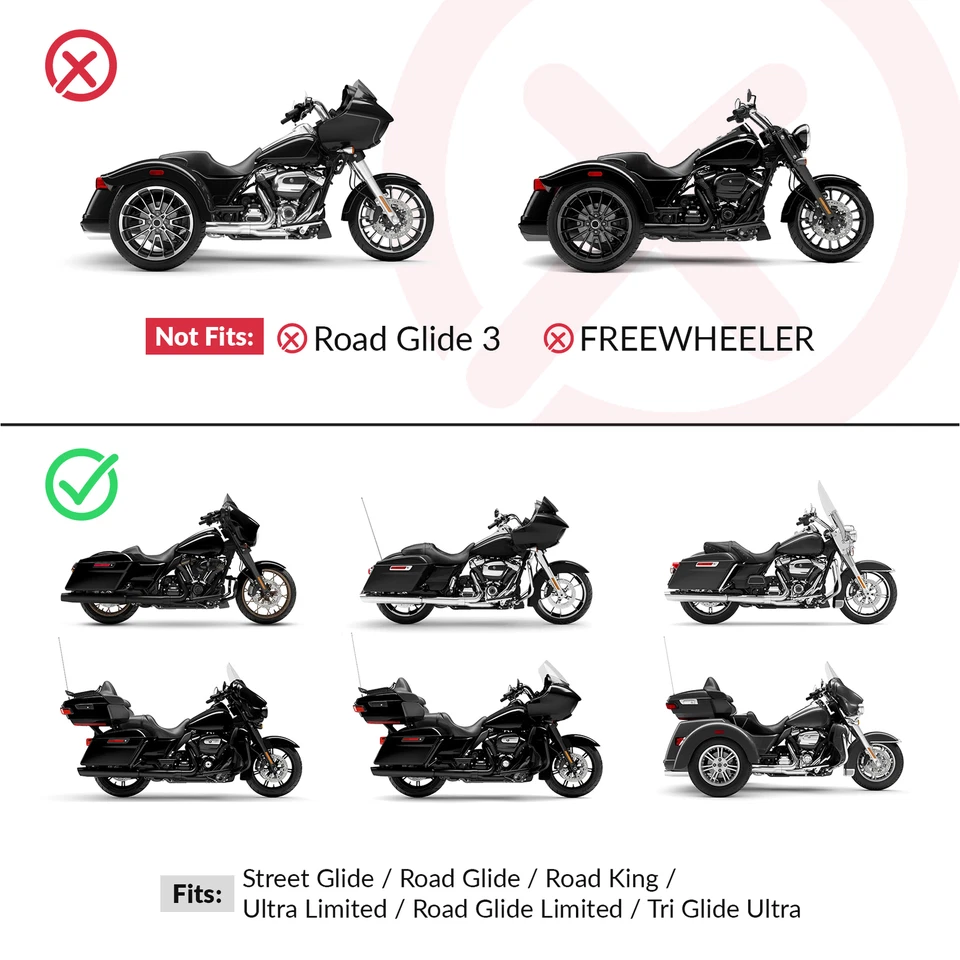 Asiento de conductor y pasajero apto para Harley Touring FLHT FLHX FLHR FLTRX 2009-2023 Foto 3 de 4