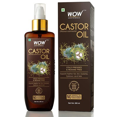 WOW Skin Science 100% Pure Castor Oil 200ml,