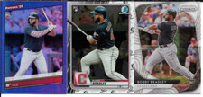 Bobby Bradley 3 Card Rookie Lot with Holo Blue Name Variation, Prizm & Bowman NM