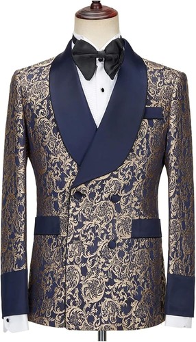 Esmoquin de cachemira para hombre trajes chal de doble pecho solapa chaqueta pantalones cinturón 2 piezas - Imagen 2 de 9