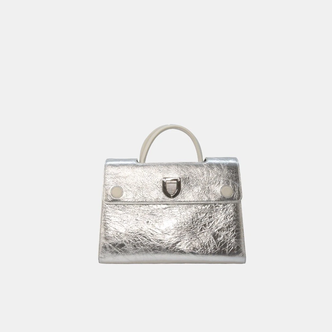 Sac fourre tout Dior Diorever métallisé argent