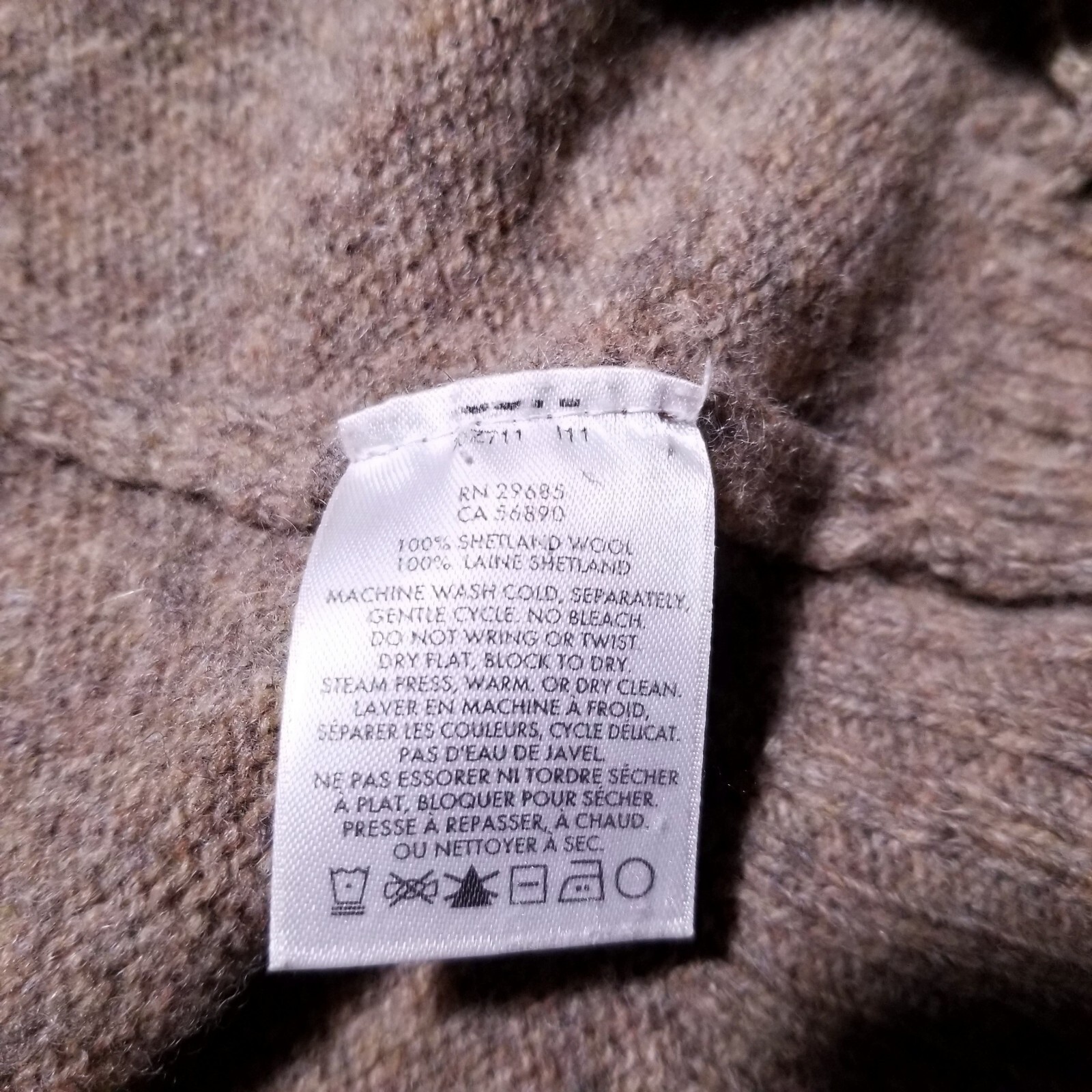 Pendleton Washable Wool Beige Brown Cardigan Swea… - image 14
