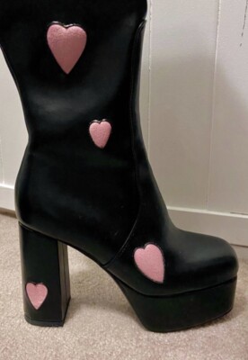 LA Moda CANDYFLOSS LOVE PLATFORM KNEE HIGH BOOTS