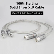 Preffair X451 99.998%Pure Silver XLR Balanced Cable HiFi Audio Interconnect Plug