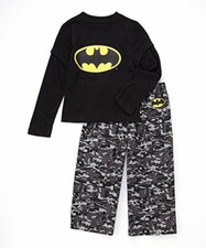 Batman little Boy long sleeve Pajama Set Size 2T Black/Grey