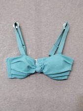 New Time Tru Womens Knotted Turquoise Bikini Swim Top Size S 4-6