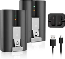 2 pk. 3.65V MODEL V4 3400 mAh RECHARGEABLE BATTERY & CHARGER FOR RING DOORBELL