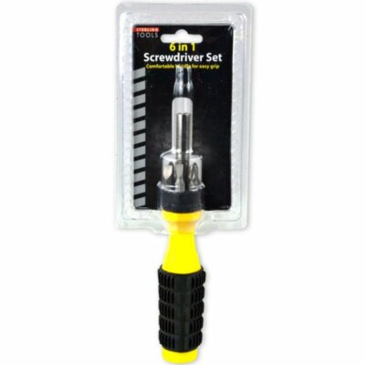 Sterling 6 in 1 Mulit Bit Precision Flathead Phillps Screwdriver Set Rubber Grip