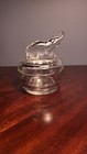 Jeanette Clear Glass Powder Jar With Elephant Lid 4.5x3.75” — photo 5