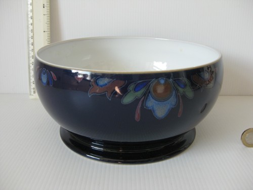 VINTAGE DENBY ENGLAND FOOTED FRUIT BOWL BAROQUE PATTERN - Picture 5 of 8
