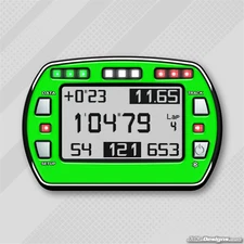 FLUORESCENT GREEN STYLE GEL STICKER FOR ALFANO PRO III EVO LAP TIMER - KARTING