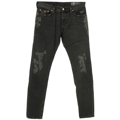  DIESEL Herren Jeans Hose TEPPHAR Tapered Slim black destroyed schwarz 26057