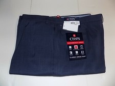 48 X 36 CHAPS PLEATED FRONT CLASSIC PERFORMANCE SERIES DRESS PANTS-BLUE- NWT