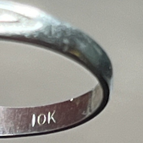 Antique c1910s 10k Solid White Gold Monogrammed D… - image 3